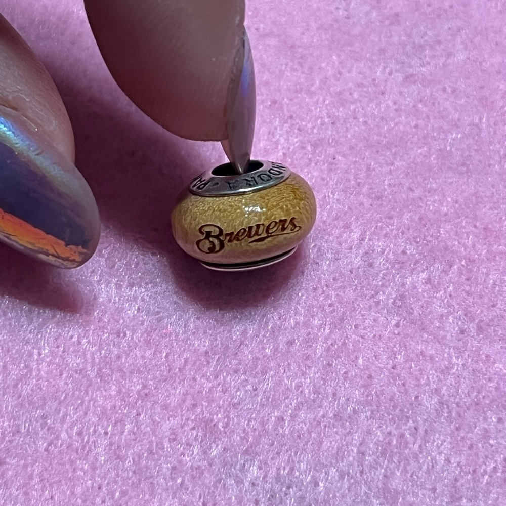 Pandora Brewers Sterling wood Charm Bead